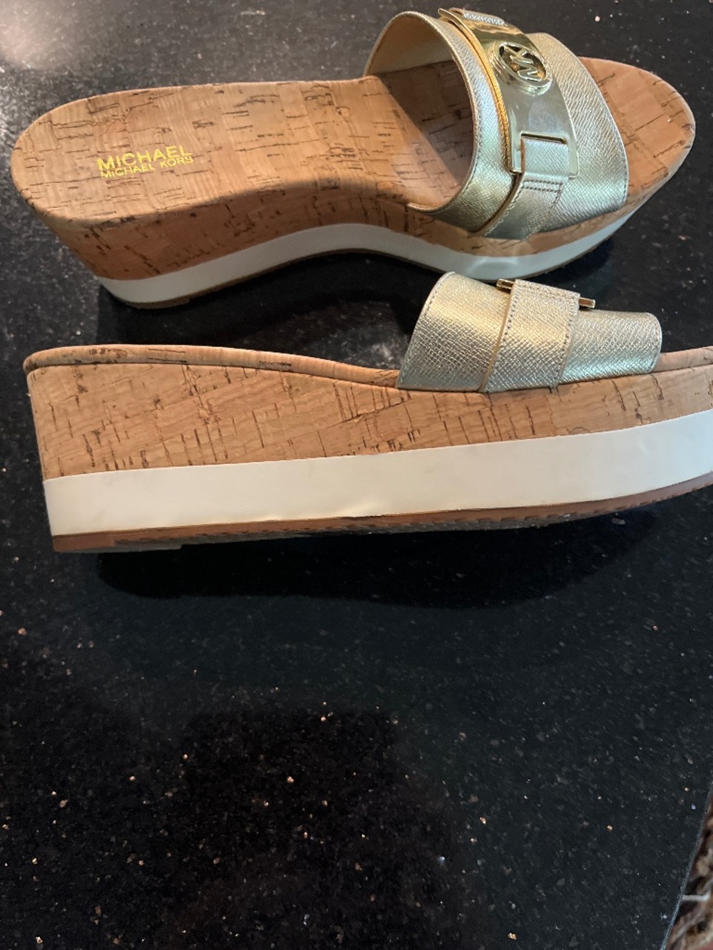 Michael Kors wedge slip on sandals
